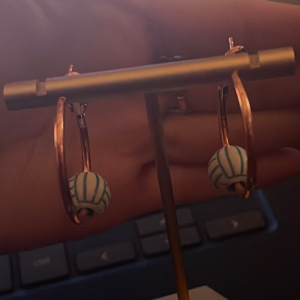 Rose Gold Volleyball Earrings